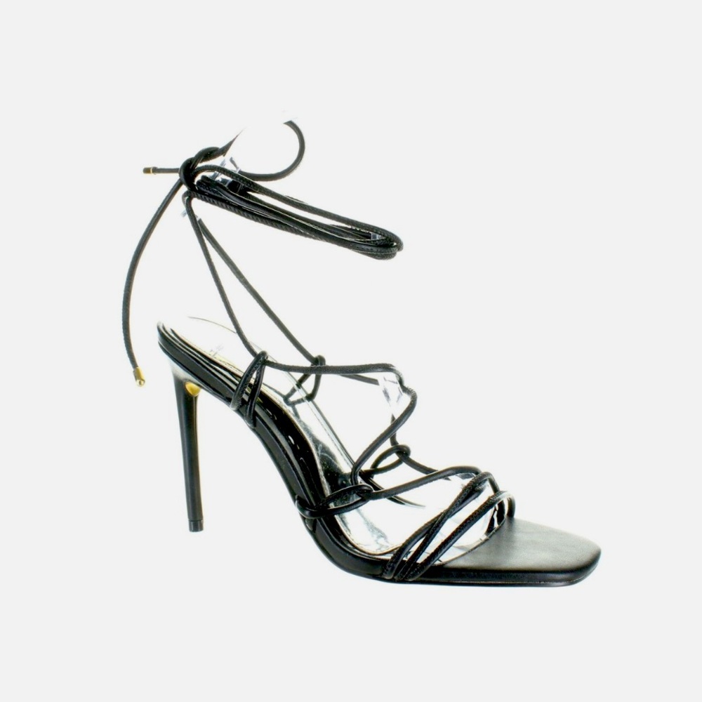 JLO by Jennifer Lopez Womens Frina Black Ankle Strap Heels Size 8 Medium (B, M)